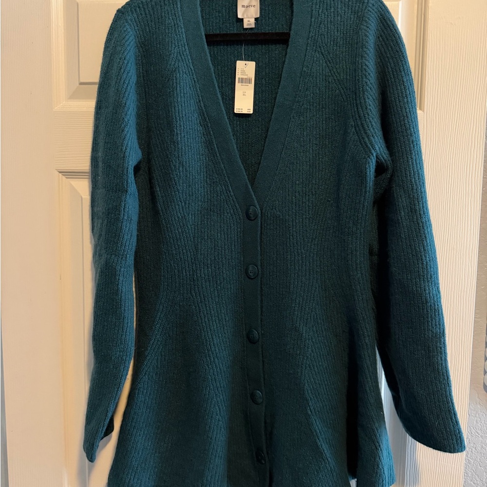 Maeve Deep Teal V-Neck Cardigan